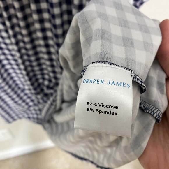 Draper James Kitty Dress Gingham Plaid Check Blue Womens Large Long Sleeves - Picture 7 of 9